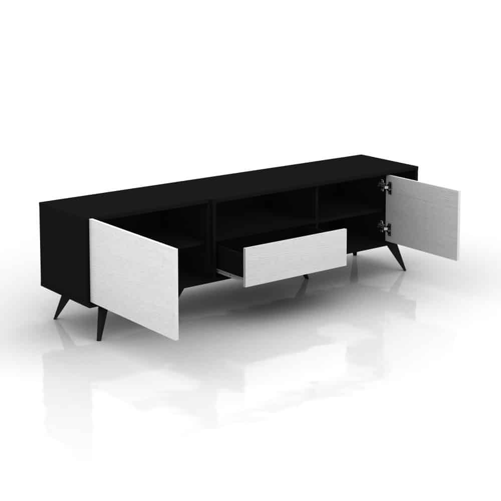 طاولة-تلفاز-خشب-أبيض-مع-أسود-MN-640-2