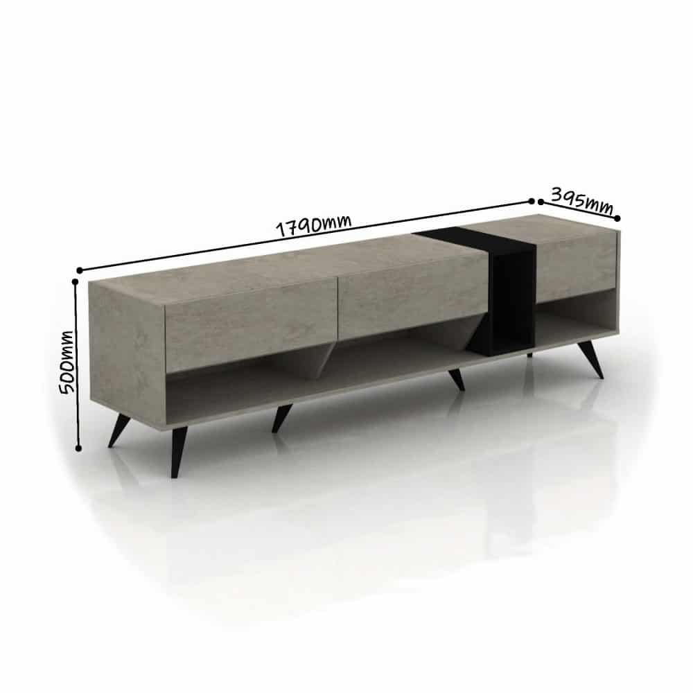 طاولة-تلفاز-عصرية-رمادي-و-أسود-MN-641