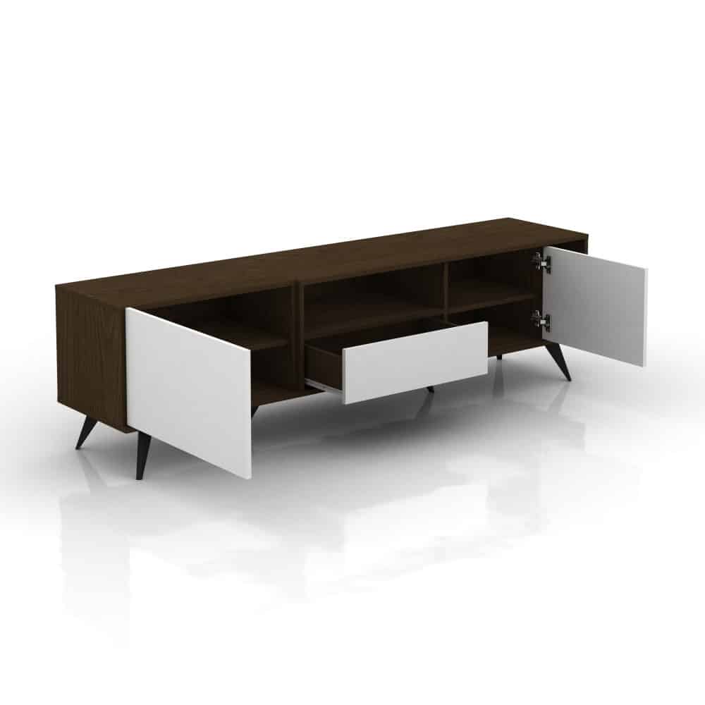 طاولة-تلفزيون-خشبية-لون-أبيض-مع-بني-MN-637-2