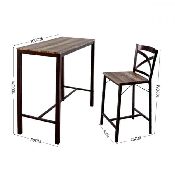 طقم طاولة خشب للمساحات الصغيرة مع 2 كرسي MAZ-6293