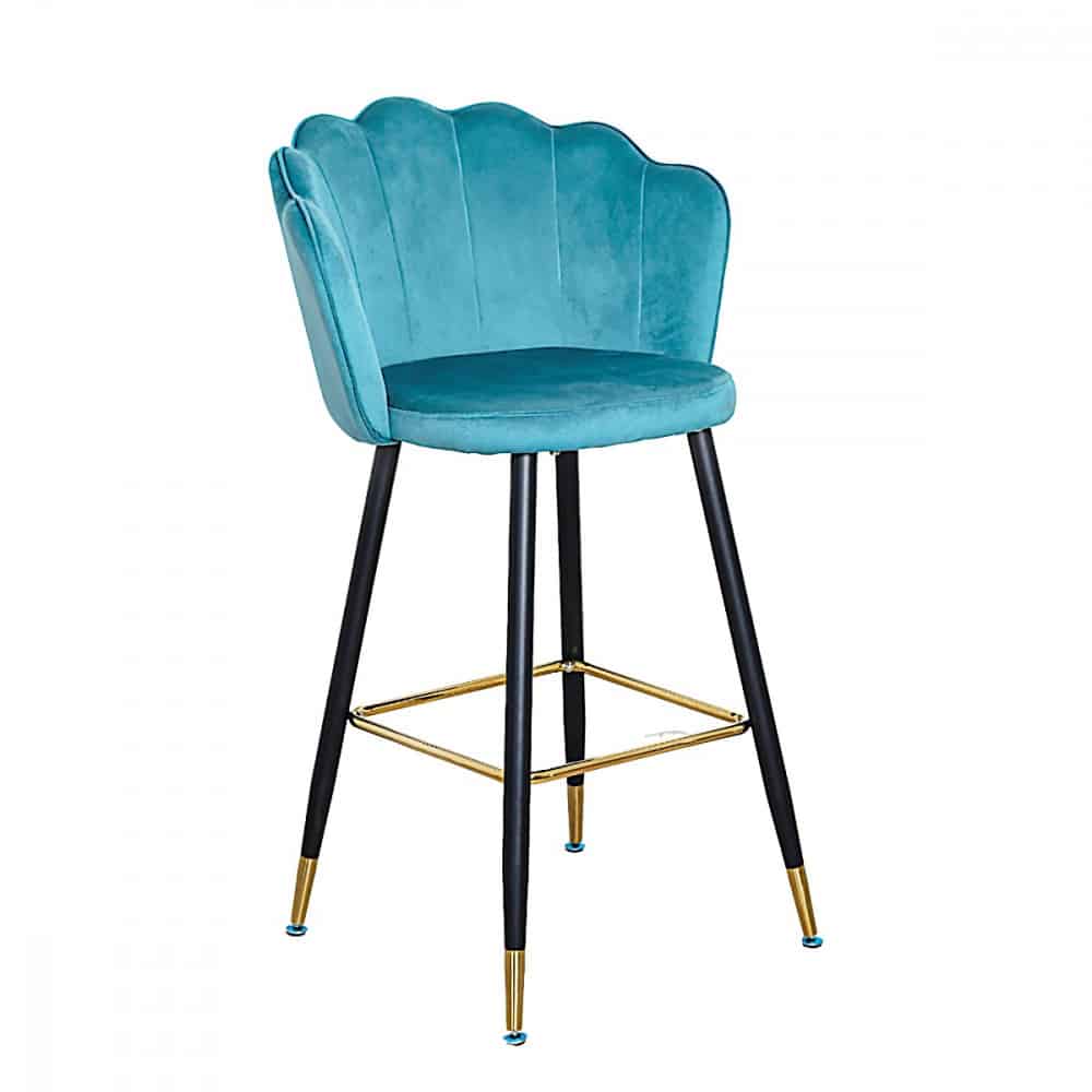 كرسي بار مخمل مرتفع لون ازرق MAZ-6812 (1)