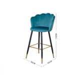 كرسي بار مخمل مرتفع لون ازرق MAZ-6812