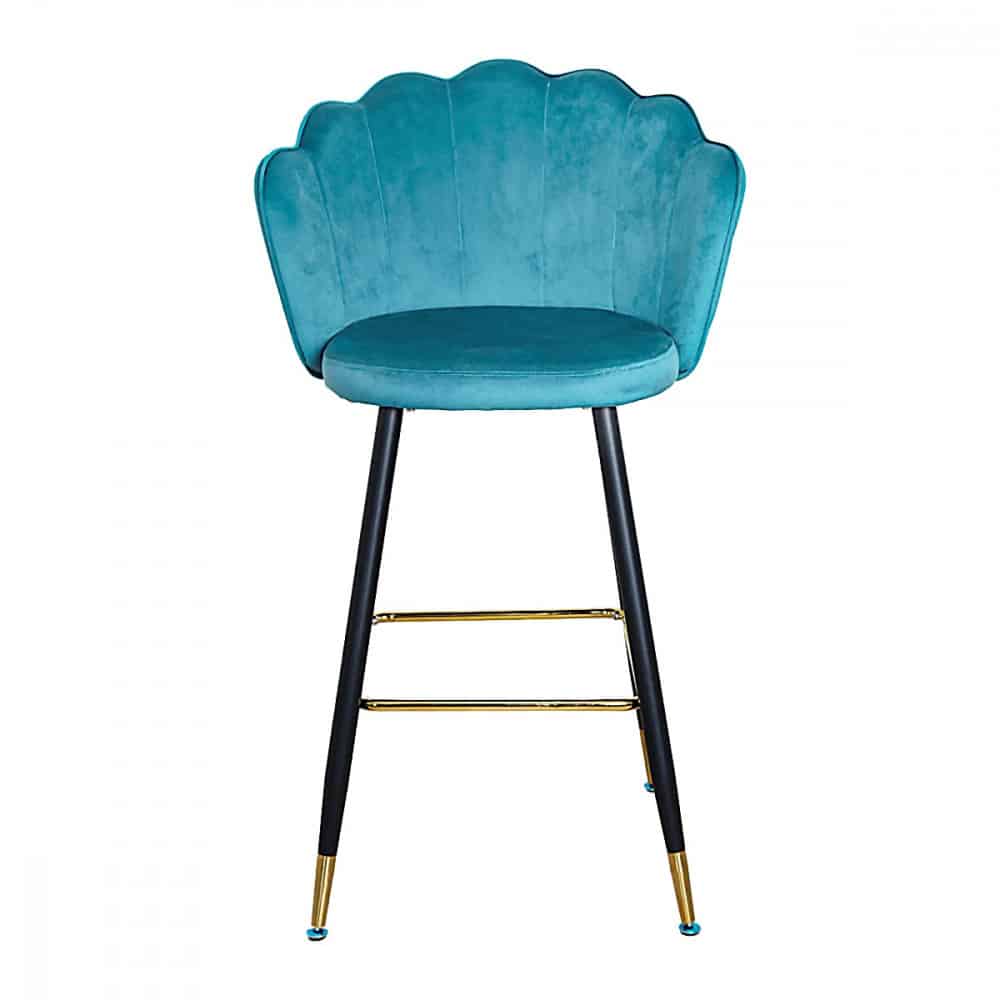 كرسي بار مخمل مرتفع لون ازرق MAZ-6812 (5)
