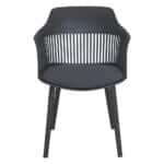 كرسي بلاستيك بمسند ظهر مخرم لون أسود MAZ-6784