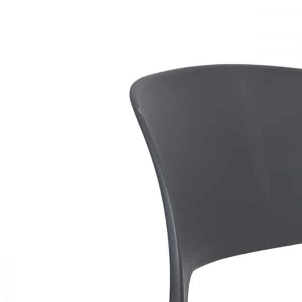 كرسي بلاستيك فايبر بمسند ظهر لون أسود MAZ-6782