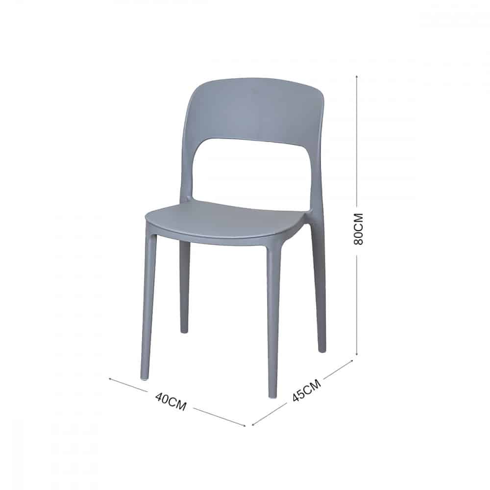 كرسي بلاستيك فايبر بمسند ظهر لون رمادي MAZ-6783 (3)
