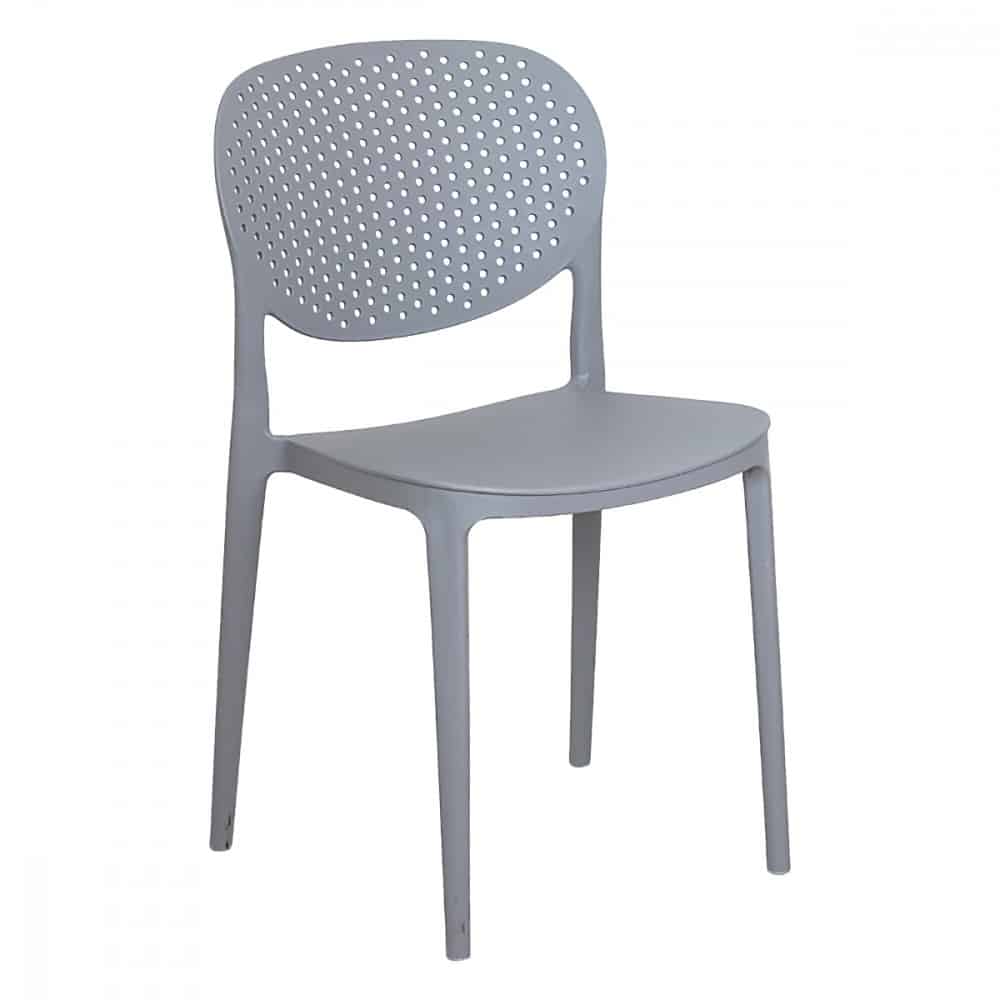 كرسي بلاستيك قوي بمسند ظهر لون رمادي MAZ-6781