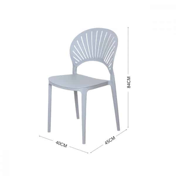 كرسي بلاستيك مريح بظهر لون رمادي MAZ-6779