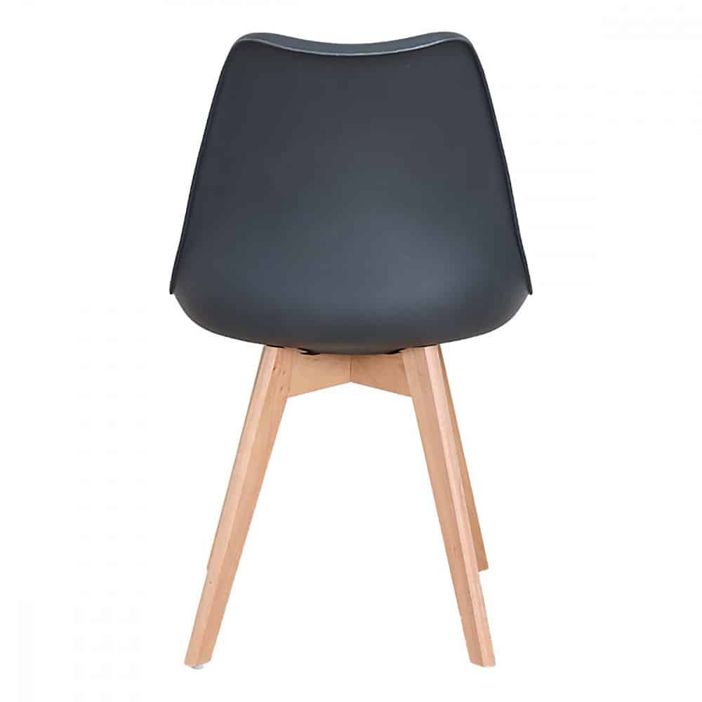 كرسي جلد مبطن أسود بقواعد خشب MAZ-6790 (2)