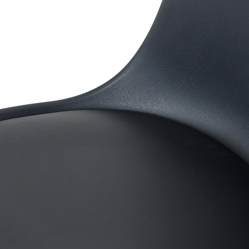 كرسي جلد مبطن أسود بقواعد خشب MAZ-6790 (7)