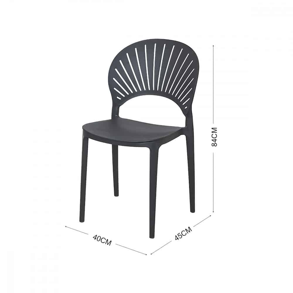 كرسي جلوس بلاستيك بأرجل قوية لون اسود MAZ-6778