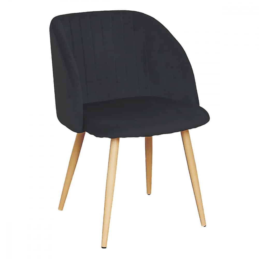 كرسي طاولة مخمل لون أسود MAZ-6796 (1)