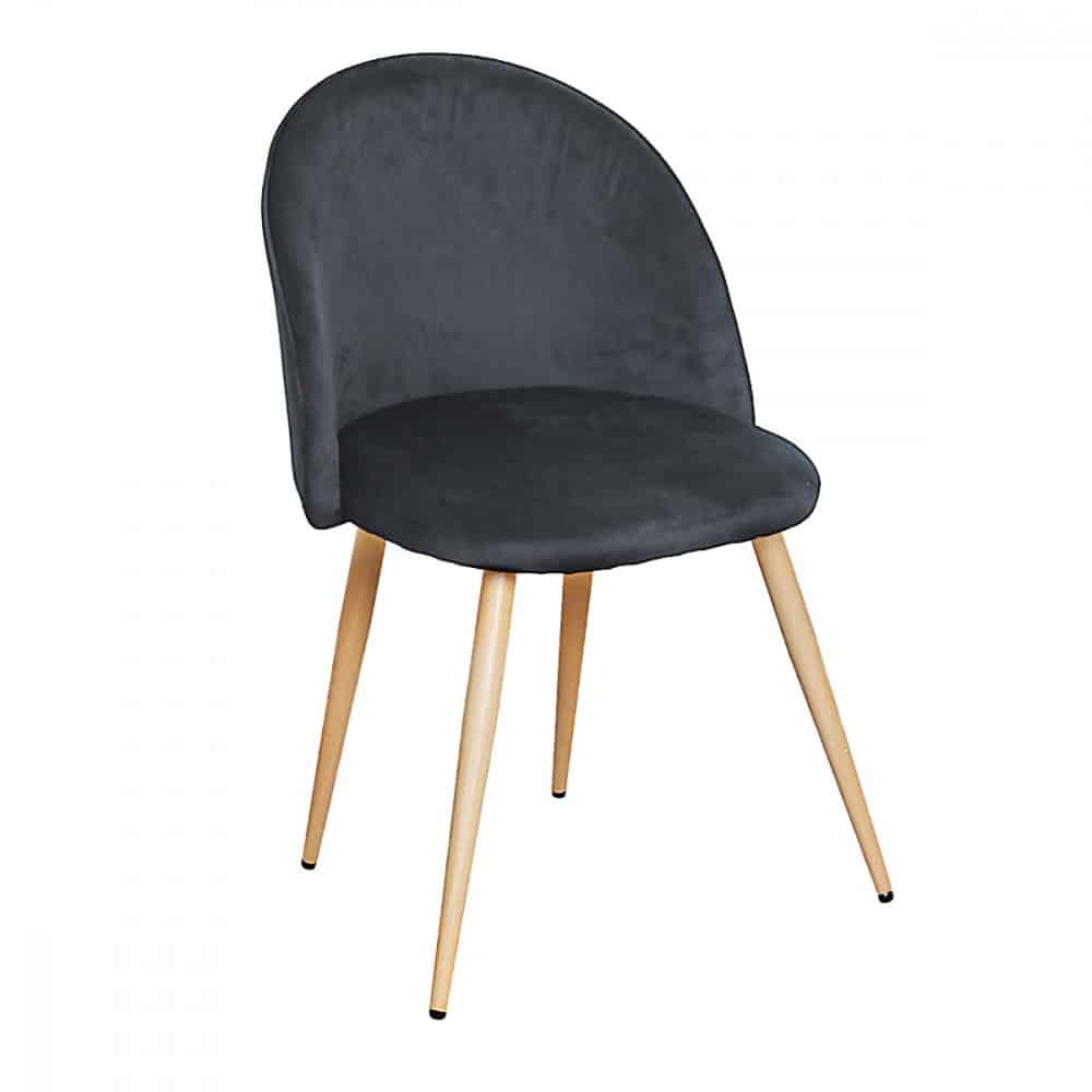 كرسي قماش مخمل لون أسود MAZ-6792 (1)