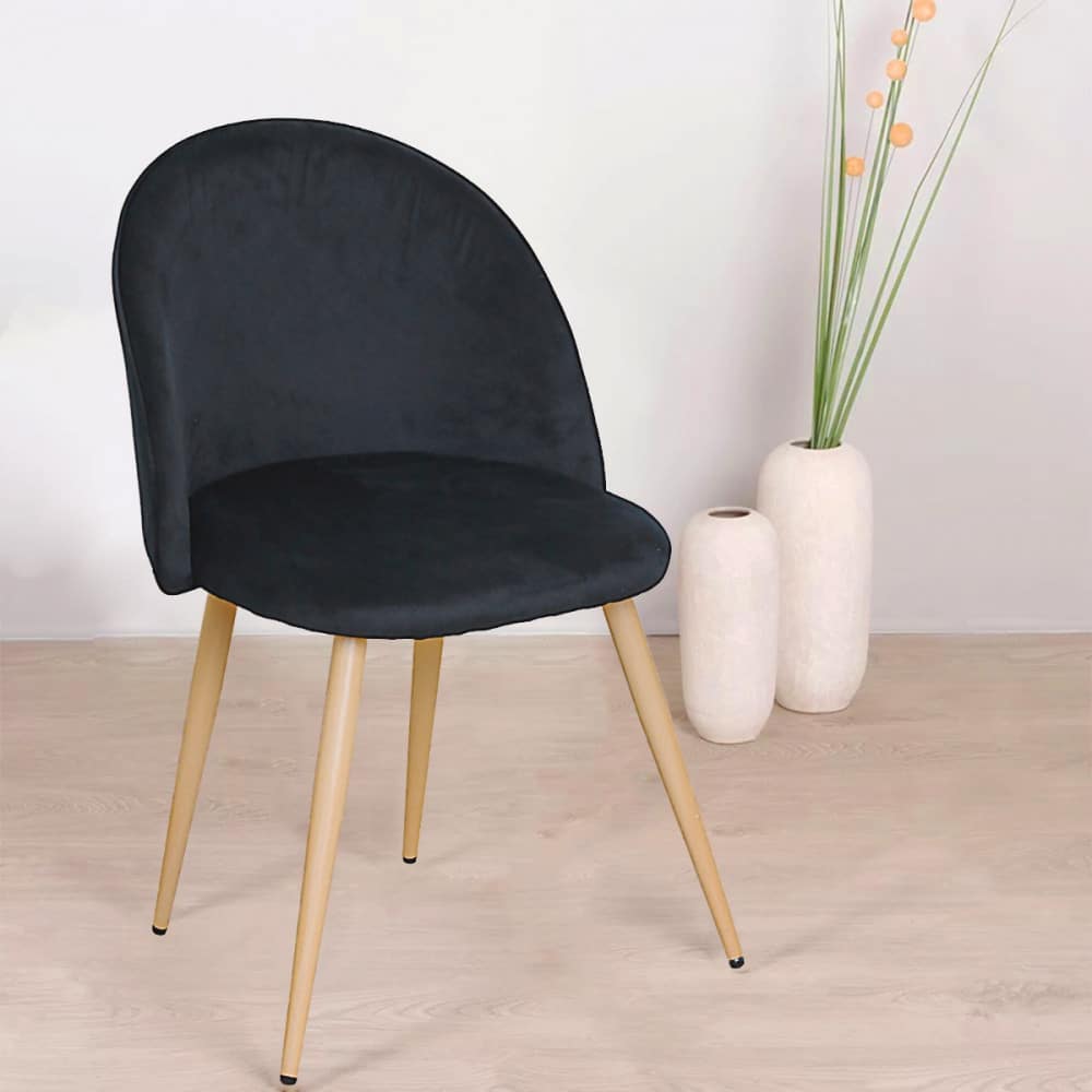 كرسي قماش مخمل لون أسود MAZ-6792