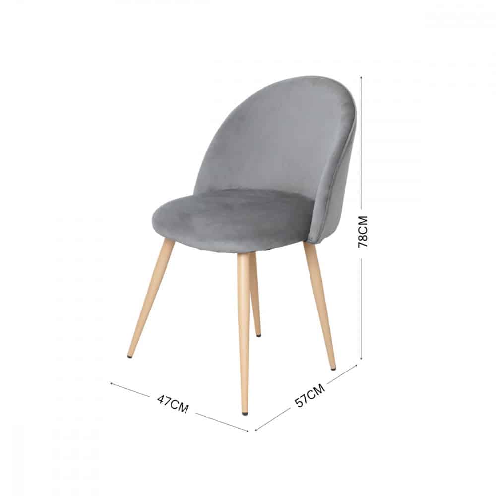 كرسي قماش مخمل لون رمادي MAZ-6793 (5)