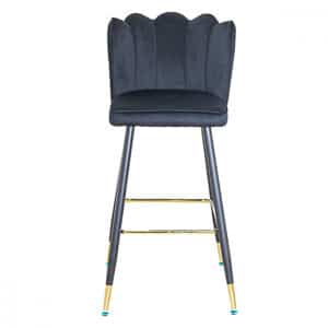 كرسي مرتفع قماش مخمل لون أسود MAZ-6811