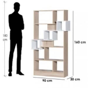 وحدة رفوف بتصميم ديكوري لون خشبي مع أبيض MAZ-437