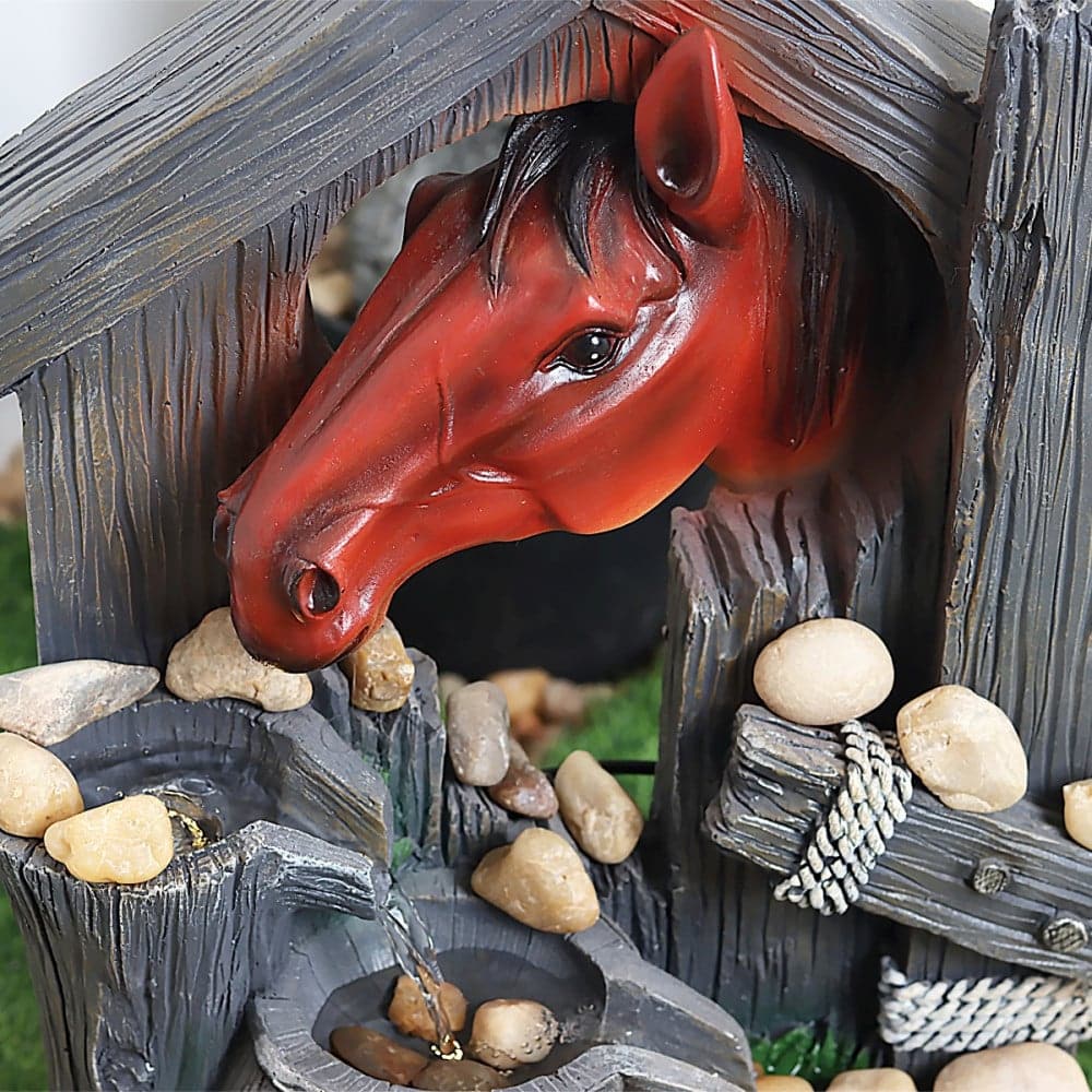 نافورة حديقة ديكور شكل حصان وجرة بأضاءة ليد MAZ-6360 (4)