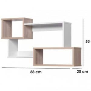 وحدة أرفف جدارية مودرن لون خشبي مع أبيض MAZ-700