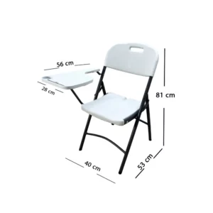 كرسي بمسند قابل للطي لون ابيض MAZ-7037